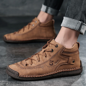 Botas <span class=keywords><strong>Martin</strong></span> de Alta Calidad para Hombre, Zapatos de Cuero Nuevos para Hombre, Zapatos Deportivos Transpirables, Zapatos de Conducir con Suela Suave - Product Image 5