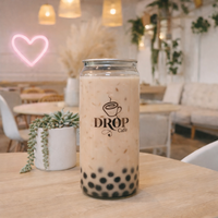 Bouteilles jetables transparentes en PET pour jus, lait, thé et autres boissons, style créatif, scellables et personnalisables, pour influenceurs (AT PACK)
