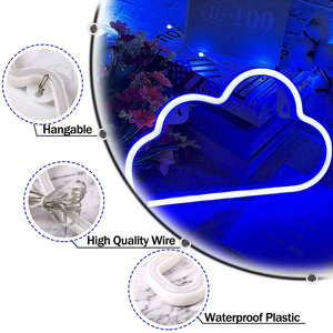 Panneaux néon LED en nuage bleu OEM pour chambre à coucher, panneau de lettres lumineuses en acrylique, décoration de salon pour filles et enfants, panneaux électroniques 3D - Product Image 4