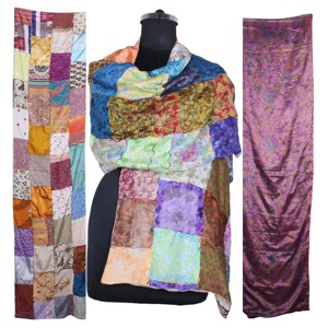 ผ้าพันคอสไตล์วินเทจผ้าพันคอ SC602กลับด้านได้ผ้าพันคอผ้าส่าหรีผ้าพันคอผ้าไหมหลากสีสไตล์วินเทจส่าหรี - Product Image 1