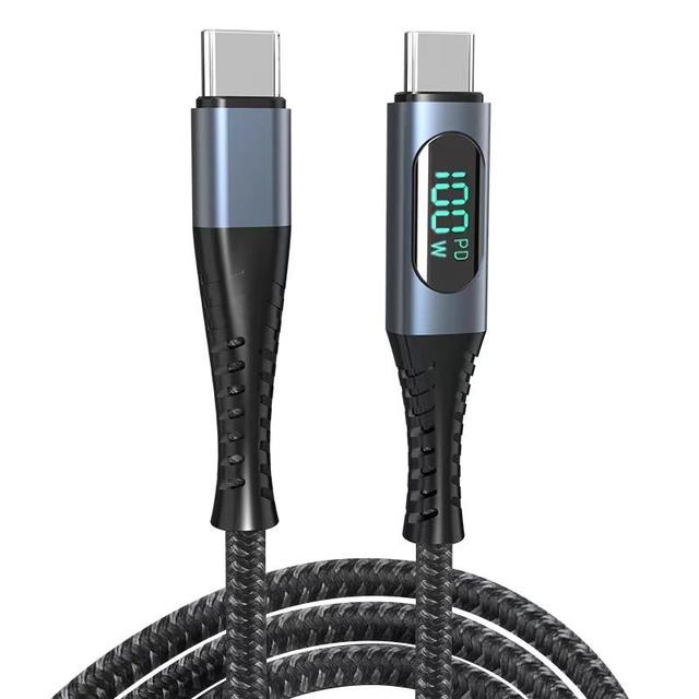 Original LED Display Type C-data PD100W Originally 10 Foot 100w Led 10gbps Nylon Type C Usb Cable to C for Phone Laptop Vidico