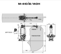 Robot de palettisation haute vitesse FANUC M-410iB/140H 5 axes, charge utile de 140 kg, pour l'empilage et l'emballage de cartons
