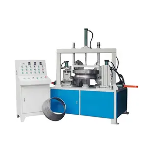 Construction metal mixing bucket automatic hydraulic cone cylinder crimping and flanging forming machine