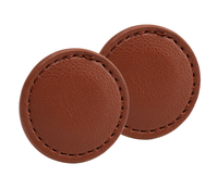 Marqueur de balle de golf magnétique en cuir PU marron fait main, logo personnalisé, tendance, portable, 4 cm, utilisation intérieure/extérieure, accessoires de golf OEM/ODM