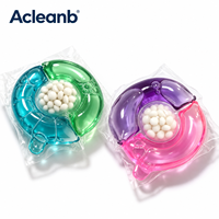 Capsules de lessive jetables 3-en-1 en forme de Q avec billes parfumées pour vêtements – Capsules hydrosolubles en gros pour lavage en machine