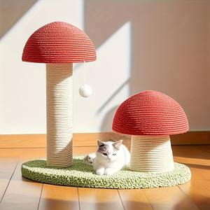 إطار على شكل فطر مع عمود خدش السيزال المتين مقاوم للاهتراء لتسلق القطط المنزلية ، ألعاب كيتي ، شجرة القطط - Product Image 5