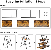 Décoration personnalisée, bois et métal, présentoir pour buffet, présentoir pour aliments, ensemble de rehausseurs pour gâteau