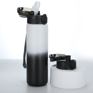 Customized Double Wall 304 Stainless Steel 750ml Eco-friendly Vacuum Insulated <b>Straw</b> Type Wide Mouth Hiking Biking Sports Water - Product Image 2