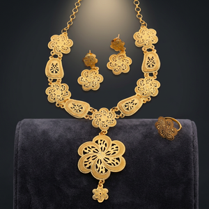 Collares de formación chapados en oro para ocasiones especiales y regalo de joyería tradicional para mujeres Cobre y Latón chapado en oro laminado - Product Image 2