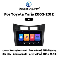 Autoradio Multimédia MEKEDE Android Auto Tactile 4 Cœurs 2+32 Go IPS FM Car-Play pour Toyota Yaris 2005-2012