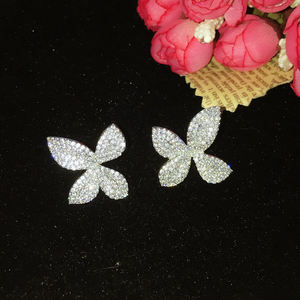 HIBRIDE Luxo Micro Preto e Branco Cubic Zirocnia Pave Pendientes Weomen Drop Earrings Mujer Brincos Moda Jóias E-884 - Product Image 3