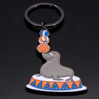 Porte-clés en métal personnalisé, porte-clés personnalisé avec des animaux de cirque pour les souvenirs des parcs d'attractions et les cadeaux pour les fêtes d'enfants