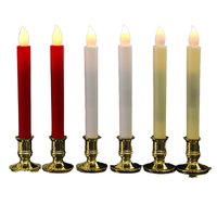 Grosir tinggi 25cm lilin asli gading berkedip LED lilin lancip murni organik lilin lebah tangan Dip lilin Votive lilin tanpa api