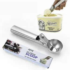 Hot Selling Ice Cream Scoop Stainless Steel Water Melon Scoop with Trigger Cookie Scoop Portioning Mini Ice Cream Make