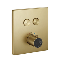 Ensemble de douche mural thermostatique à deux fonctions, corps en laiton brossé de luxe avec noyau de valve en céramique