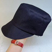 Sombrero de equitación de lino y algodón, transpirable para verano, gorra plana adelgazante para el rostro, gorra fina y sencilla.