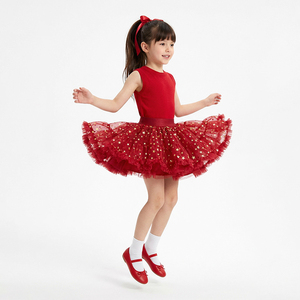 Falda Tutú de Tul Brillante <span class=keywords><strong>con</strong></span> Estampado de Ballet de Ensueño para Niñas Pequeñas, de Alta Calidad, <span class=keywords><strong>con</strong></span> Cintura Ancha Elástica de Seda y Chifón - Product Image 3