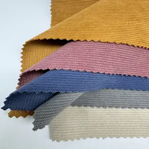 100% Polyester Lisse Chine Meubles Textile De Maison Velours Côtelé Étiré Velours Canapé Tissu Couleur Unie Rembourrage Maison Déco Tissu