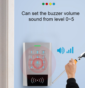 Control de acceso de relé dual impermeable independiente 12-28V AC/DC 13,56 MHz lector de teclado de tarjeta de código de proximidad Control de acceso de dos puertas - Product Image 5