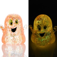 Nouveau Jouet Anti-Stress Malton Squishy Lumineux d'Halloween, Motif Sourire Fantôme, Dessin Animé, Décompression Émotionnelle, Cadeau de Fête