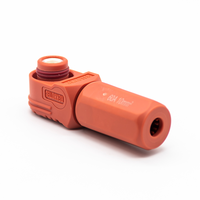 Konektor Energi Tembaga RTS 6mm 60A untuk Sistem Tenaga Surya, Kabel Plug Sudut Kanan 10mm Tanpa Pelindung