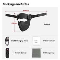 Appareil de beauté facial rechargeable en silicone avec contrôle vocal, 630 nm, 460 nm, 850 nm, minuterie réglable, télécommande, masseur cutané à domicile
