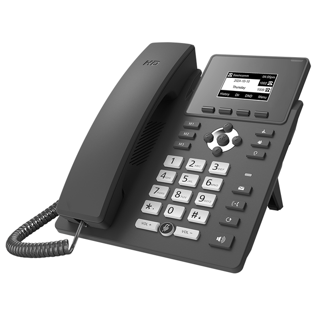 Entry HD SIP IP Phone with POE Conference Calling & Secure TLS for Business Office & Hotel Use-Low Cost VoIP Solution