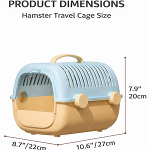 Transportín de Viaje Transpirable y Fácil de Limpiar para Mascotas Pequeñas, Jaula Portátil para Hámster con Asa y Botella de Agua para Animales Pequeños - Product Image 3