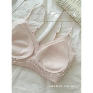 Kadın dikişsiz kablosuz spagetti sutyen örme dantel iç çamaşırı ayarlanabilir ince küçük meme itme güzellik geri isı şekilli jöle - Product Image 2