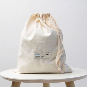 Wholesale Promotional Eco Friendly Organic Cotton Pouch Small Canvas <b>Drawstring</b> <b>Bag</b> With Custom Logo Printed - Product Image 3