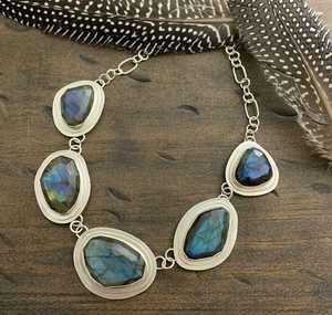 Belle Labradorite 925 collier en argent Sterling pierre précieuse naturelle déclaration bijoux chaîne à maillons pour mariages fêtes fiançailles - Product Image 1