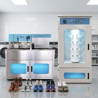 Machine à laver les chaussures, nettoyeur et sécheur de baskets commercial, équipement de nettoyage de chaussures en acier inoxydable pour les blanchisseries et les magasins de détail