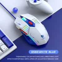 Souris optique filaire T-WOLF G560 avec rétroéclairage LED RGB, ergonomique, 3200 DPI, souris de jeu 6D, souris e-sport pour les joueurs sur ordinateur portable et ordinateur de bureau