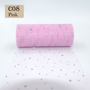 Rouleau de tulle à paillettes, 10 yards, 15 cm, organza, tissu pour tutu, décoration de mariage, tulle blanc, fournitures pour fête d'anniversaire - Product Image 4