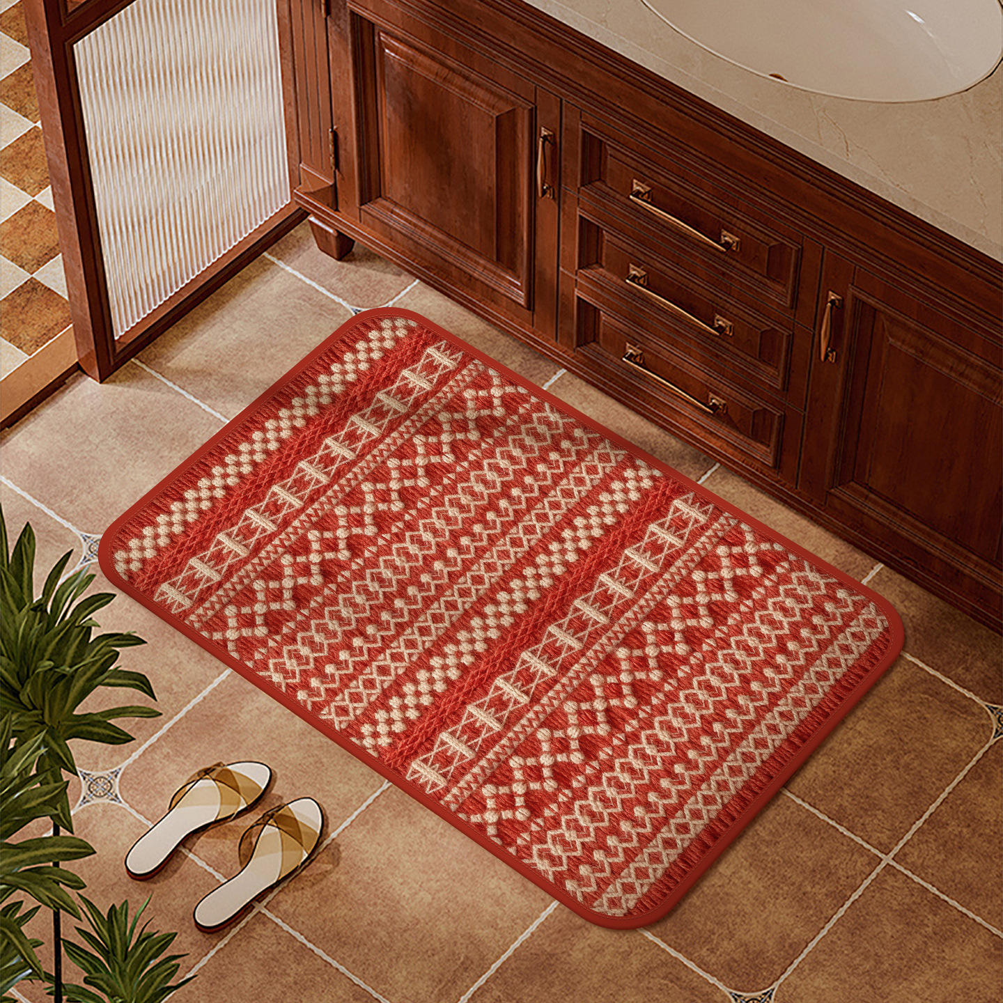 Tissage de soie rouge