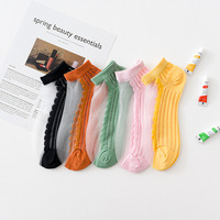 Chaussettes de bateau pour femmes ultra-minces transparentes en cristal de verre mince de mode d'été
