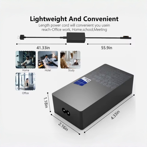 Cargador de ordenador portátil ignífugo para PC plegable ecológico 65W 5V 1A PD para <span class=keywords><strong>Microsoft</strong></span> Surface <span class=keywords><strong>Pro</strong></span> 10-3 y <span class=keywords><strong>Windows</strong></span> 10/8/<span class=keywords><strong>7</strong></span>/XP DC Port SCP - Product Image 4