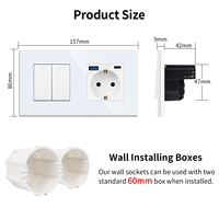 Produit pour maison intelligente CNBingo, interrupteur mural mécanique 2 gang, ports de charge allemands, prise EU, lumière USB type A+C et interrupteur