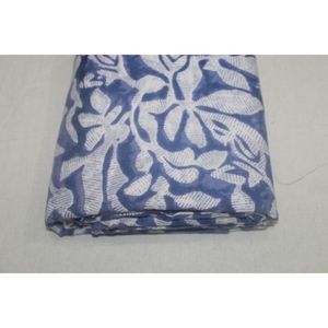 <b>Blue</b> Hand Block Design Soft Cotton Fabric for Summer Clothing African Style Handmade Dressmaking Fabric by Yard - Product Image 4