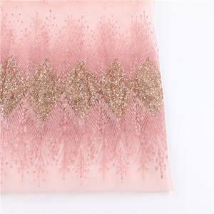 Tissu en tulle scintillant doré <span class=keywords><strong>pour</strong></span> robe de mariée, 100% polyester, certifié OEKO-TEX, extensible et ignifuge - Product Image 5