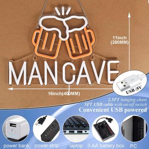 MAN CAVE Beer Neon LED dimmable USB powered ambient <b>light</b> store <b>window</b> decoration <b>light</b> street indicator <b>light</b> landscape <b>light</b> - Product Image 2