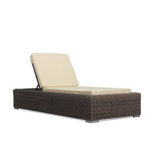 <span class=keywords><strong>Tumbona</strong></span> Moderna para Piscina de Mimbre Sintético Marrón Resistente a la Intemperie, Muebles de Exterior - Product Image 2