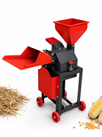 Nouveau Broyeur Multifonctionnel Mobile 2-en-1 pour Fourrage et Paille, Moulin à Grains Secs et Humides 220V pour Alimentation Animale