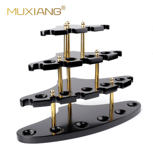 Muxiang 15 Seat Pyramid <b>Pipe</b> <b>Stand</b> Solid Wood Tobacco <b>Pipe</b> Rack With Holder For Smoking <b>Pipes</b> - Product Image 2
