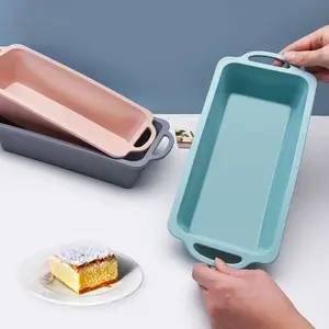 9-Cavity Financier Cake Mold Rectangle Bread Silicone Mold Non-Stick Baking  Tool