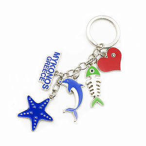 Gantungan Kunci Bintang Laut dan Lumba-lumba, Pesona Yunani yang Dapat Dikustomisasi, Suvenir Ikan dan Hewan Bawah Laut, Gantungan Kunci untuk Hadiah Wisatawan - Product Image 1