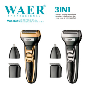 WAER WA-0310 <span class=keywords><strong>Rasoir</strong></span> <span class=keywords><strong>électrique</strong></span> rechargeable USB 1000 mAh à triple lame avec tondeuse 3-<span class=keywords><strong>en</strong></span>-1 et <span class=keywords><strong>rasoir</strong></span> pour le visage et les poils du nez - Product Image 4