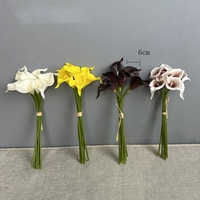 Fleur artificielle de lys calla en PU FL-695, style oriental, ultra-réaliste, avec tige, pour Noël et Pâques