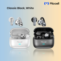 Écouteurs TWS 2-en-1 personnalisés Miccell, intra-auriculaires et semi-intra-auriculaires, avec haut-parleurs HiFi 13 mm et étui de charge à autonomie étendue