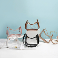 Clear PVC Shoulder Bag, Transparent Crossbody Purse, Stadium Approved Zip Handbag, Candy Color, Travel Festival Gift for Women